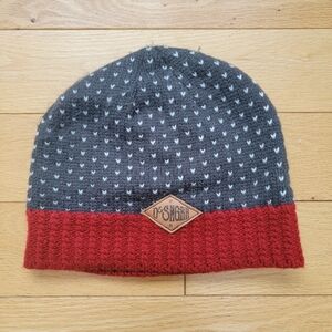 Gray, Red, & White Beanie